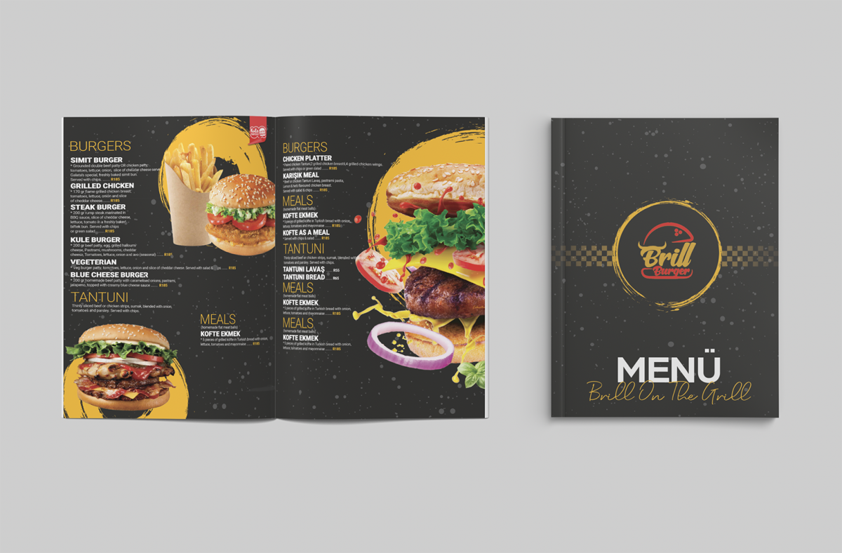 Tasarlayan Ayes Tasarım-Burger Restoran Menu Tasarimi 