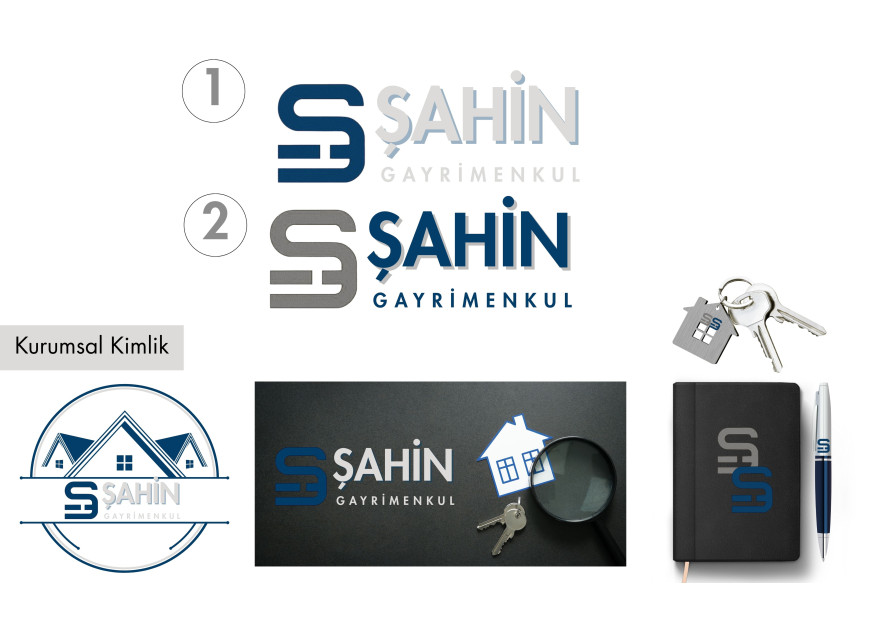 Şahin Gayrimenkul Logo + Kurumsal Kimlik yarışmasına tasarımcı duygusyll tarafından sunulan  tasarım 