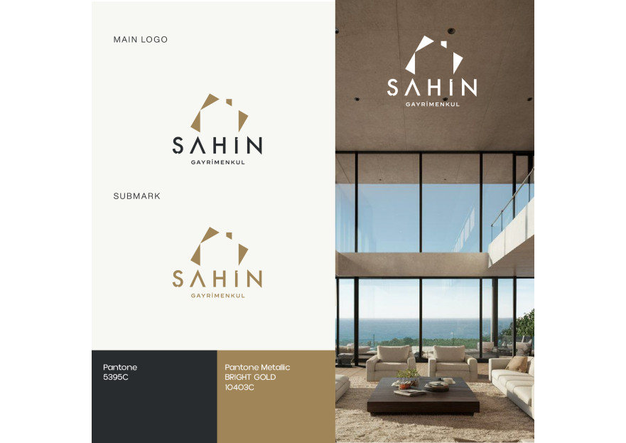 Şahin Gayrimenkul Logo + Kurumsal Kimlik yarışmasına tasarımcı redsockset tarafından sunulan  tasarım 