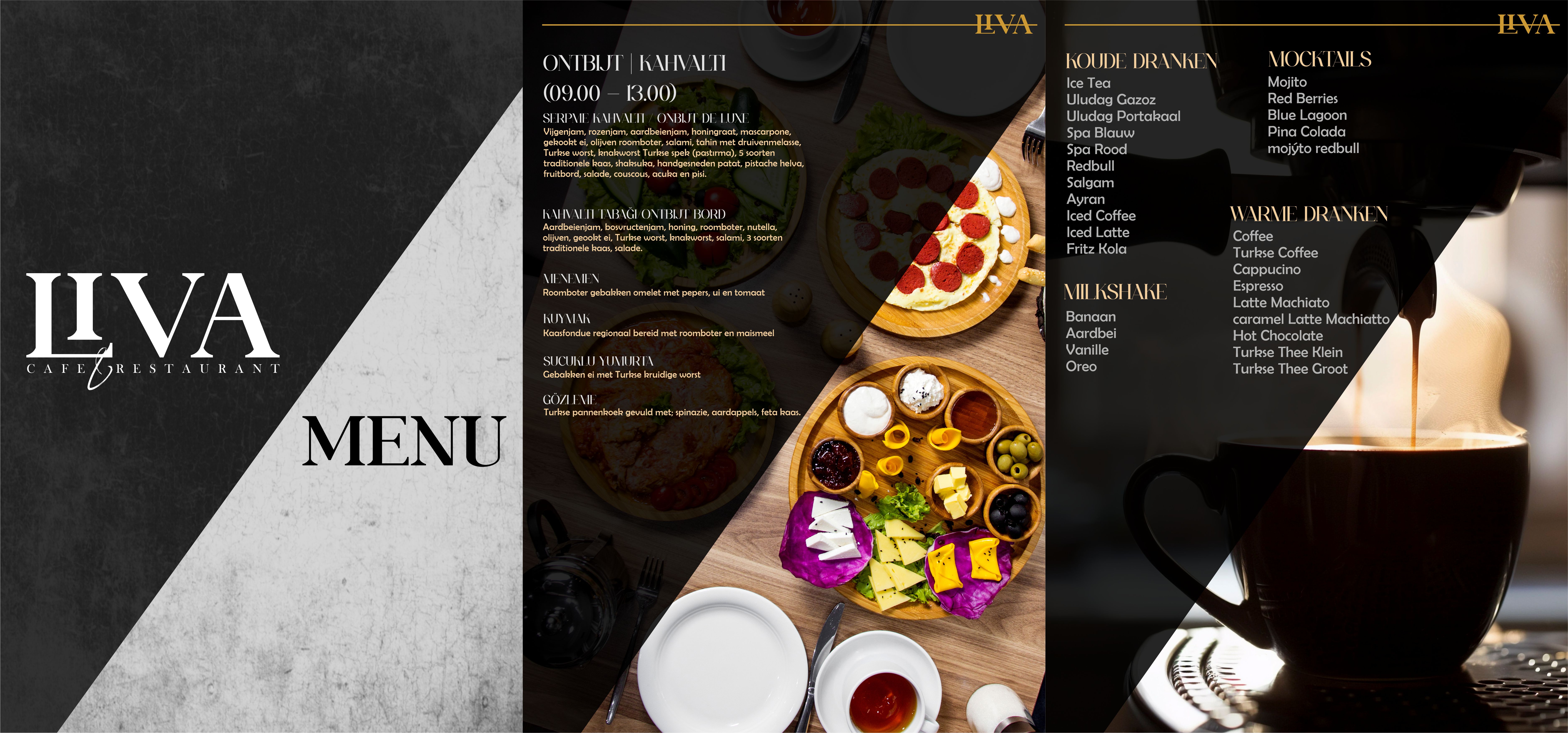 Liva Cafe & Restaurant - Marka Kimliği ve Menü Tasarımı