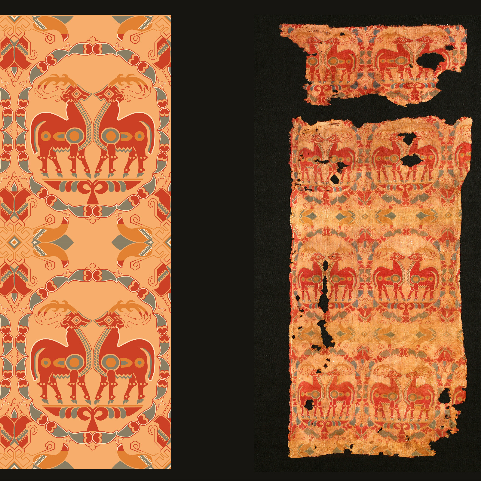 Sogdian Halı Vektörel Çizim