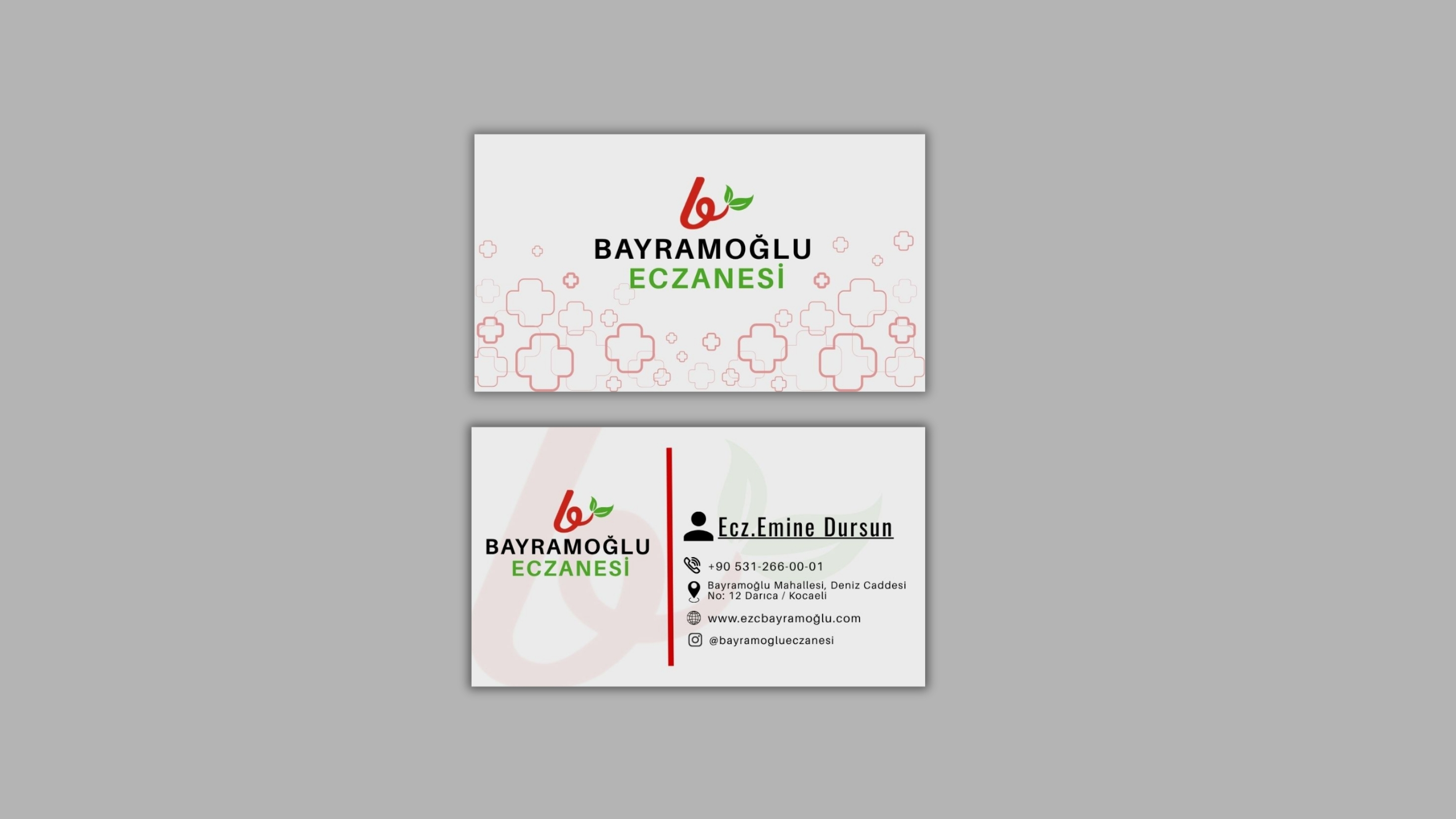 bayramoğlu eczanesi Kartvizit çalışması