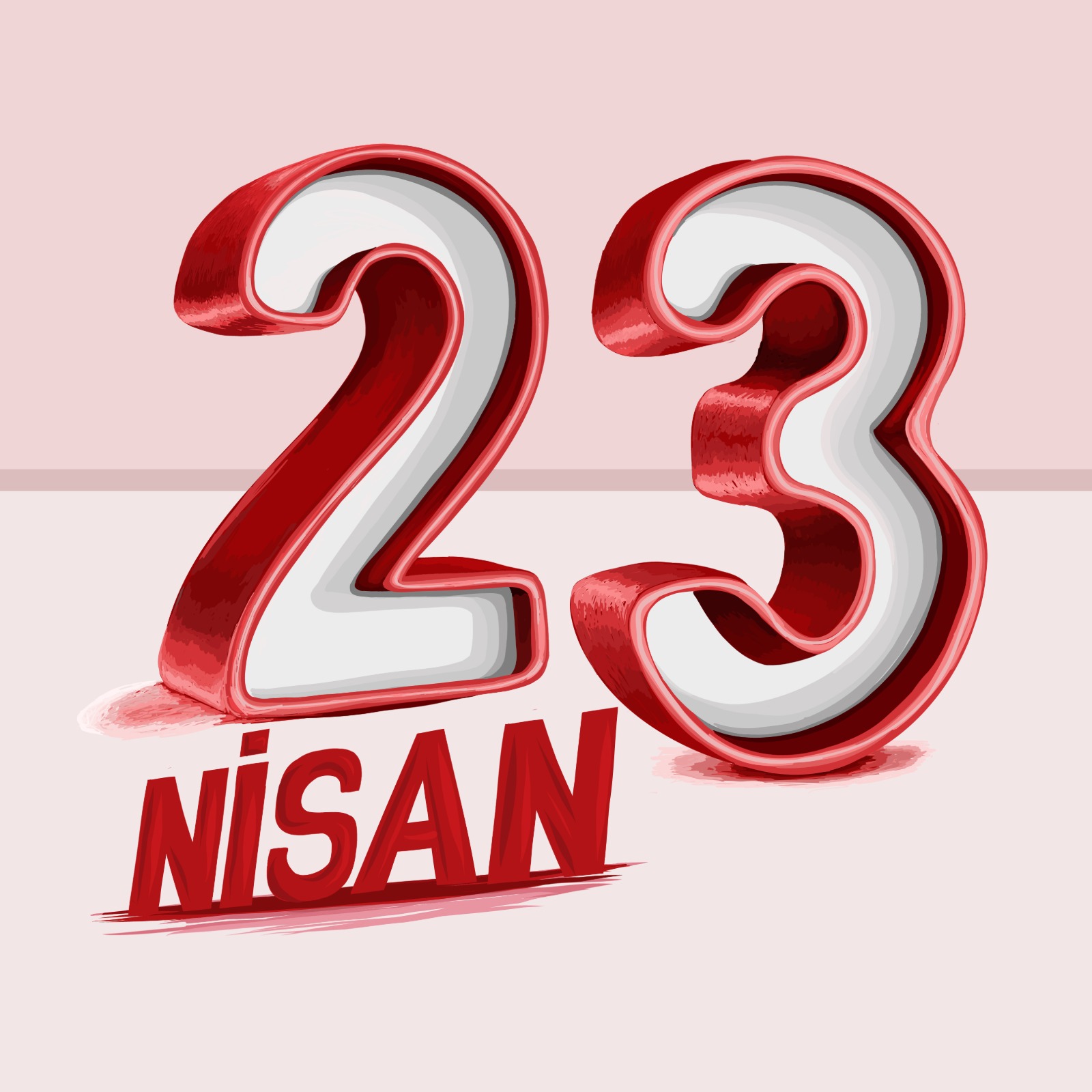 23 NİSAN 3D RAKAM ÇALIŞMASI