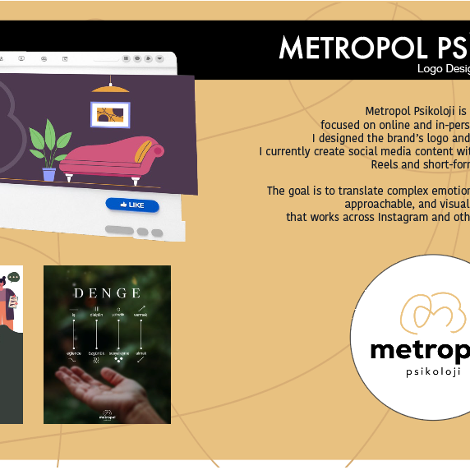 metropol psikoloji logo tasarım ve sosyal medya içerikleri